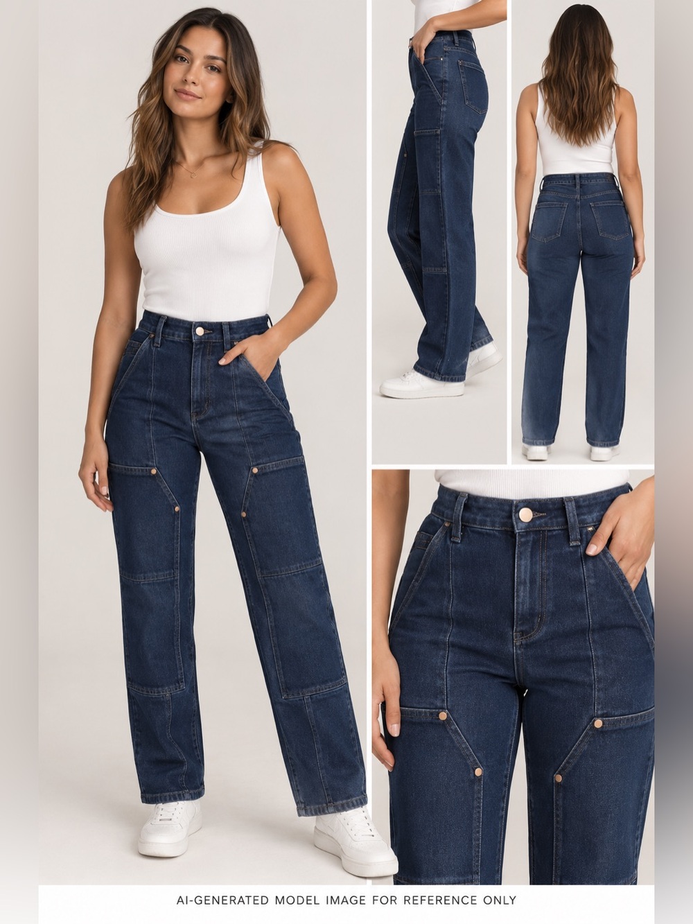 Judy Blue High Waist Utility Straight Leg Jeans Dark Blue NWT Size 9/29 or 13/31